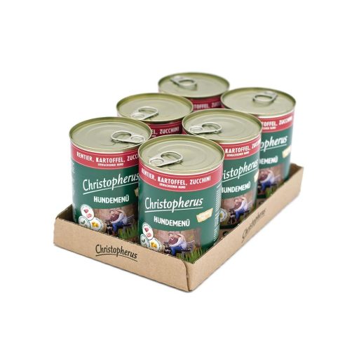 Christopherus Dog konzerv menü Rénszarvas, burgonya, cukkíni 400g