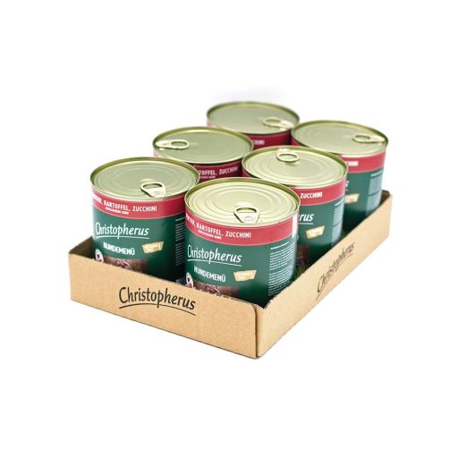 Christopherus Dog konzerv menü Rénszarvas, burgonya, cukkíni 800g