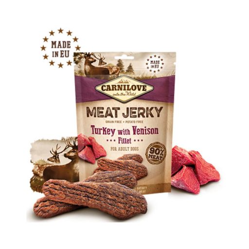 Carnilove Jerky Snack Turkey with Venison Fillet – pulyka szarvas filével 100g