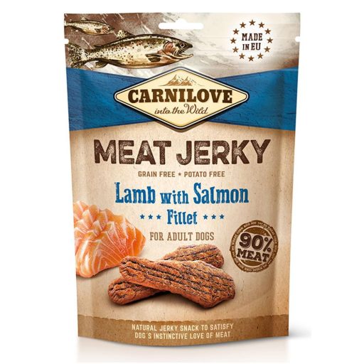 Carnilove Jerky Snack Lamb with Salmon Fillet – bárány lazac filével 100g