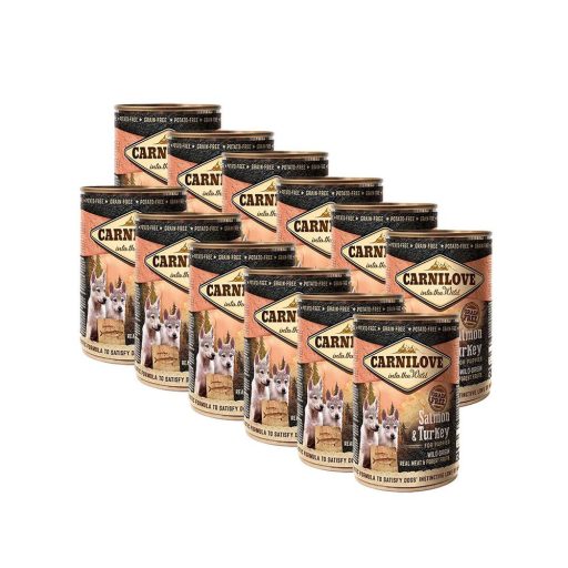 CARNILOVE Puppy Lazac-Pulyka konzerv 400g