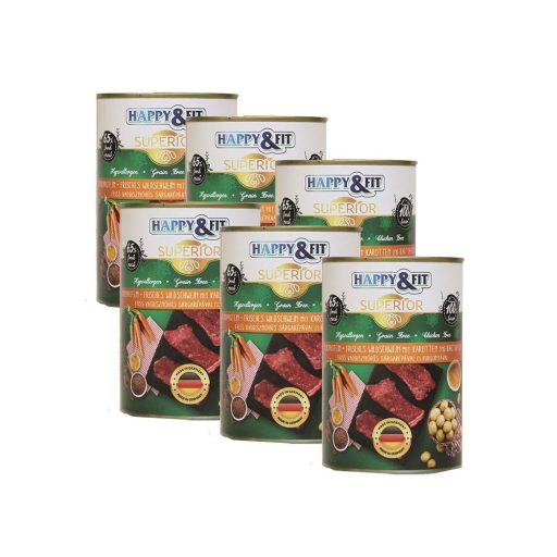 Happy&Fit Superior Friss Vaddisznóhús S.répával, burgonyával 6x400g