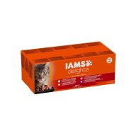 IAMS Delights macskaeledel LAND & SEA multibox zamatos aszpikban