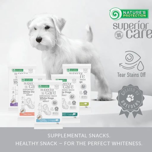 Nature's Protection Superior Care DENTAL Fehér Szőrű Kutyáknak - fehér hallal 150g