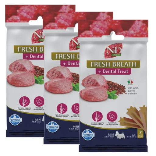 N&D Quinoa Jutalomfalat Fresh Breath Mini 3x60g