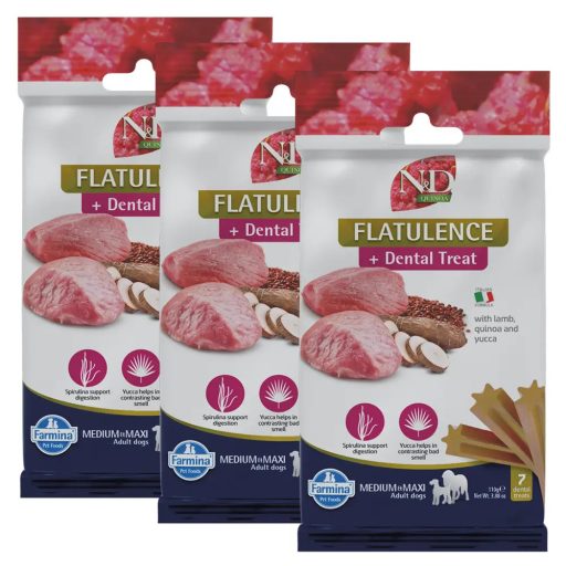 N&D Quinoa Jutalomfalat Flatulence (Puffadás) Medium/Maxi, 3x100g