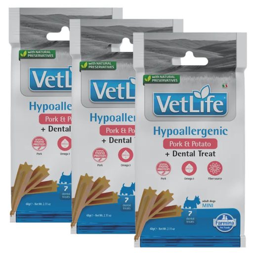 Vet Life Jutalomfalat Hypo Pork and Potato Mini, 3x60g