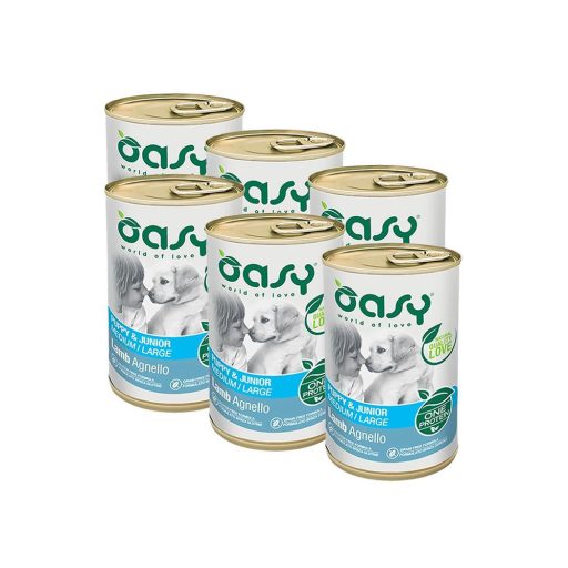 Oasy Dog Konzerv OP Puppy and Junior Medium/Large Bárány 400g