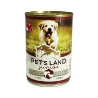   Pet's Land Dog Junior Konzerv Marhamáj-Bárányhús Almával 415g