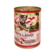   Pet's Land Cat Junior Konzerv Marhamáj-Bárányhús Almával 415g