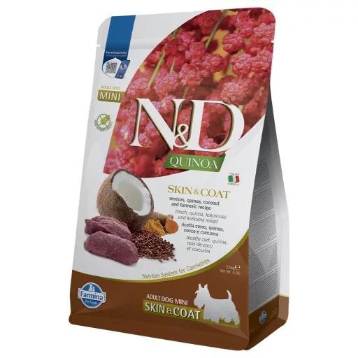 N and D Dog Quinoa Skin&coat Venison Adult Mini 2,5kg