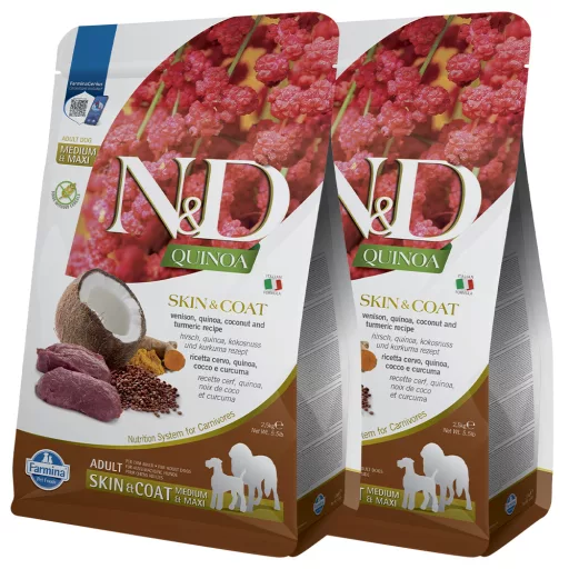 N and D Dog Quinoa Skin&coat Venison 2x2,5kg
