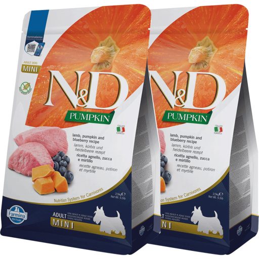 N and D Dog Grain Free Pumpkin Bárány és Áfonya Adult Mini 2x2,5kg