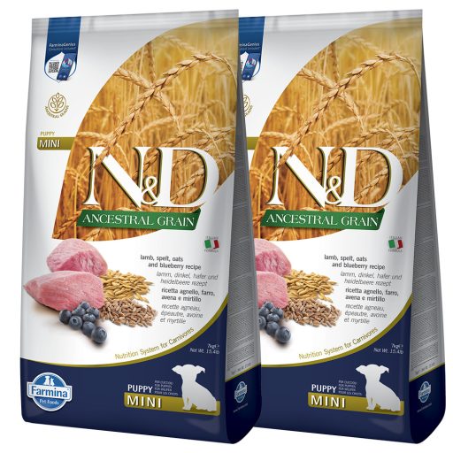 N and D Ancestral Grain Bárány és Áfonya Puppy  Mini 2x7kg