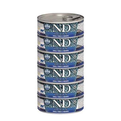 N&D Cat Ocean Tonhal garnélával 12x80g