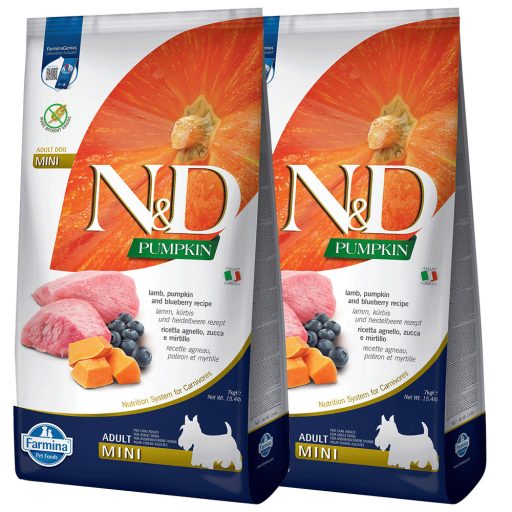 N and D Dog Grain Free Pumpkin Bárány és Áfonya Adult Mini 2x7kg