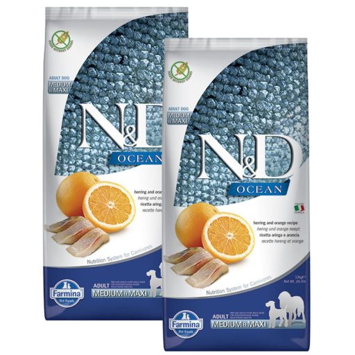 N&D Dog Ocean Hering és Narancs Adult Medium Maxi 12kg