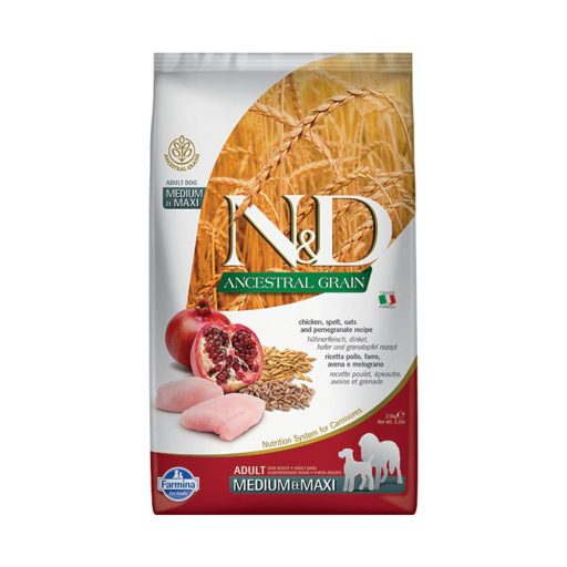 N and D Ancestral Grain Csirke és Gránátalma Adult Medium 12 kg