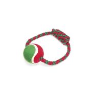 Karácsonyi rágókötél labdával, 20cm