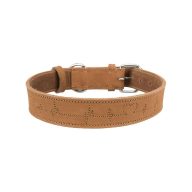 Rustic bőr nyakörv "Szívverés" S-M, barna