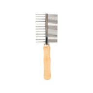Trixie Fésű,2 oldalas, fa nyéllel, 17cm