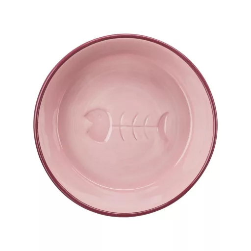 Kerámia tál macskának 13cm - bordó