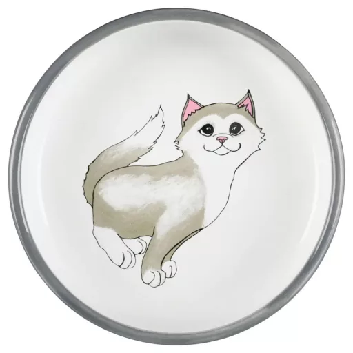 Kerámia tál rövid orrú macskának