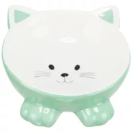 Kerámia tál macskafej formájú 0.15l/14cm - zöld