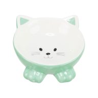 Kerámia tál macskafej formájú 0.15l/14cm - zöld
