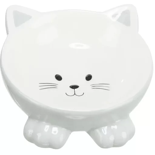 Kerámia tál macskafej formájú 0.15l/14cm - zöld