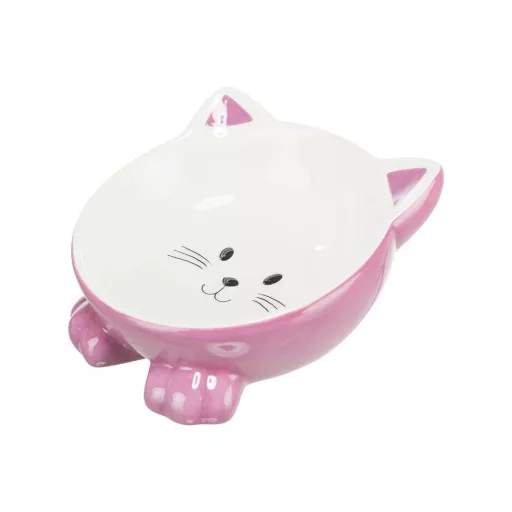 Kerámia tál macskafej formájú 0.15l/14cm - zöld