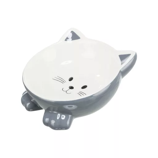 Kerámia tál macskafej formájú 0.15l/14cm - zöld