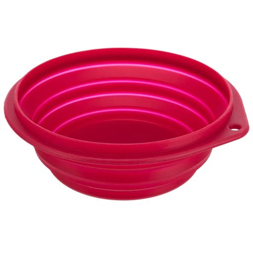 Összecsukható szilikon tál utazáshoz 1l/18cm - piros