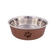 Fém Tál -  Műanyaggal Bevont, Tappancs Mintás 0,25l/12cm - barna