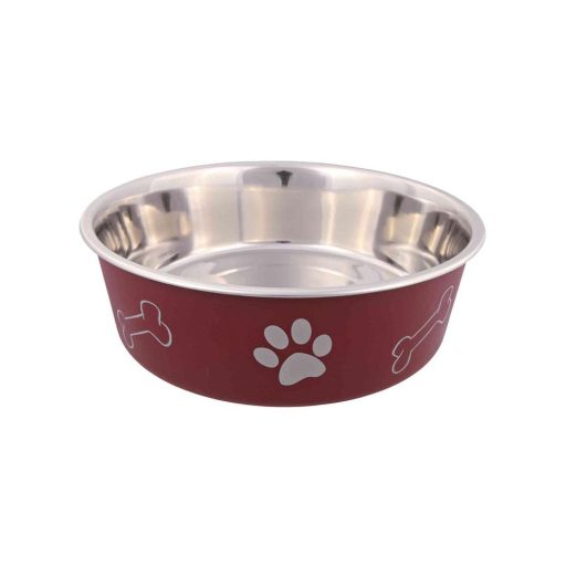 Fém Tál -  műanyaggal bevont, tappancs mintás 1,4l/21cm - barna