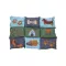 Fekely Patchwork kék/zöld 80x55cm