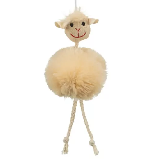Trixie Plüss bárány gumi kötélen