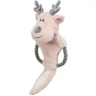 Trixie Karácsonyi rénszarvas kötéllel, plüss/kötél, 47 cm