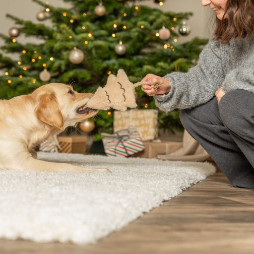 Trixie Karácsonyfa kötéllel, plüss/kötél, 38 cm